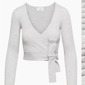 aritzia tie back long sleeve sweater